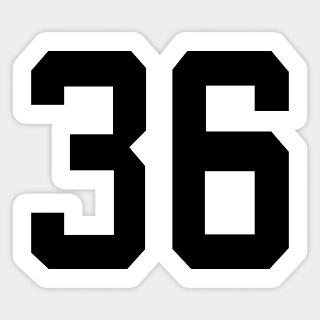 Number 36 - 36th Birthday Gifts - Sticker | TeePublic